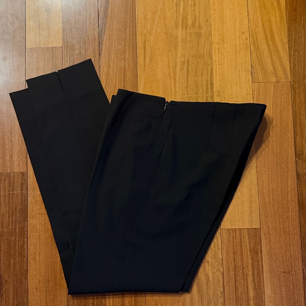 Theory Belisa sz 4 Side Zip Stretch Ankle Slim Stretch Wool Pants in Black - Picture 4 of 6